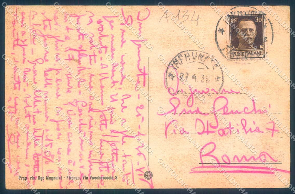 Firenze Impruneta Villa Guidotti cartolina JK0410 – retro