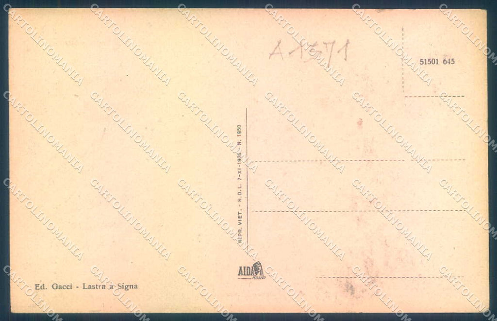 Firenze Lastra a Signa Palazzo Comunale saluti da cartolina JK0420 – retro