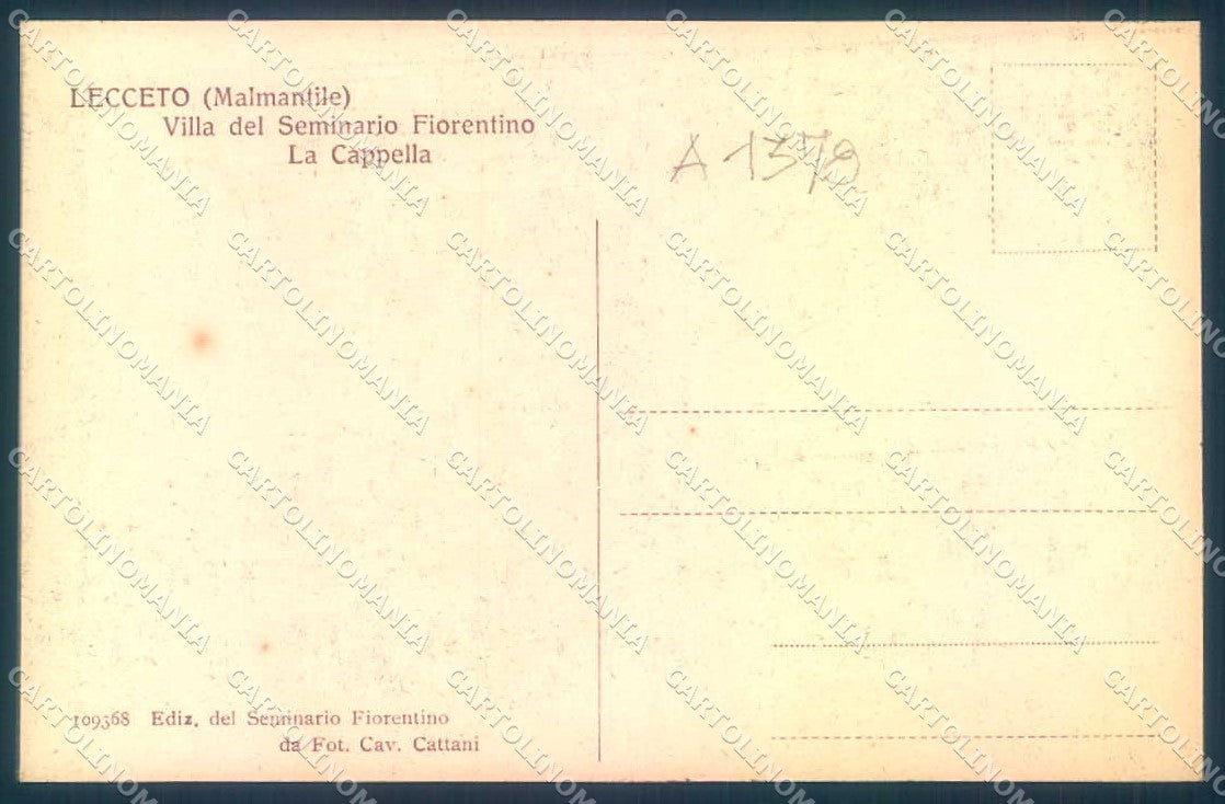 Firenze Lecceto Villa del Seminario Fiorentino Cappella cartolina JK0424 – retro