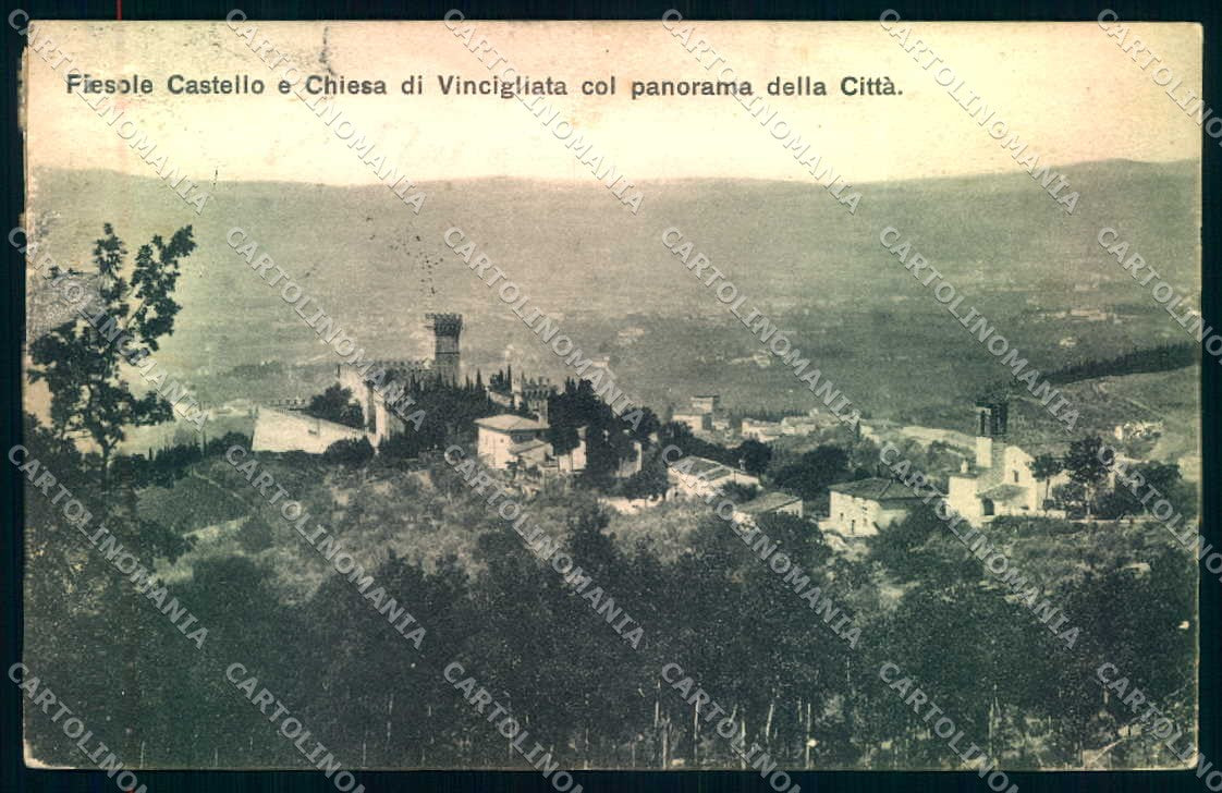 Firenze Fiesole Castello Chiesa Vincigliata cartolina JK0446 – fronte