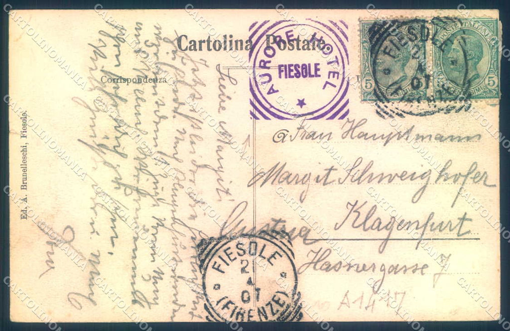 Firenze Fiesole Castello Chiesa Vincigliata cartolina JK0446 – retro