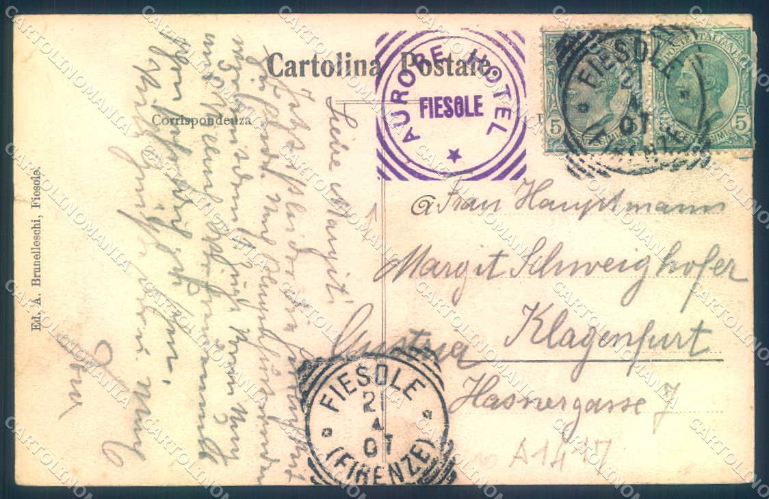 Firenze Fiesole Castello Chiesa Vincigliata cartolina JK0446 – retro