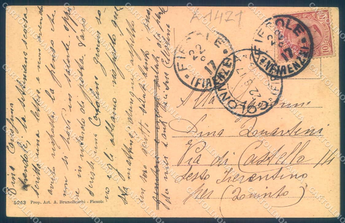 Firenze Fiesole Convento San Girolamo Ingresso cartolina JK0449 – retro