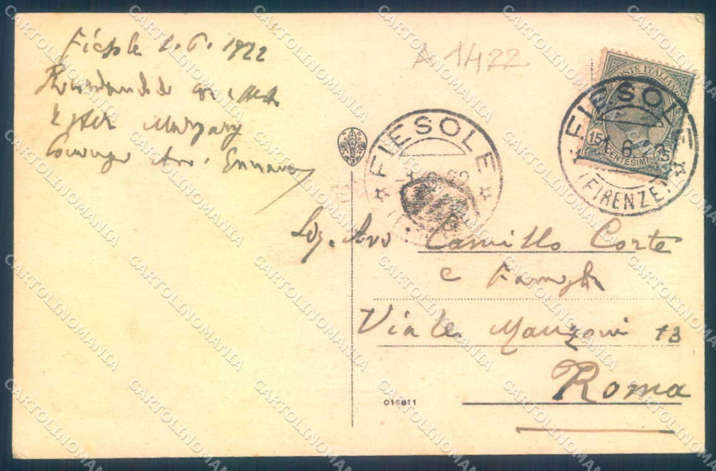 Firenze Fiesole Villa Medici cartolina JK0450 – retro