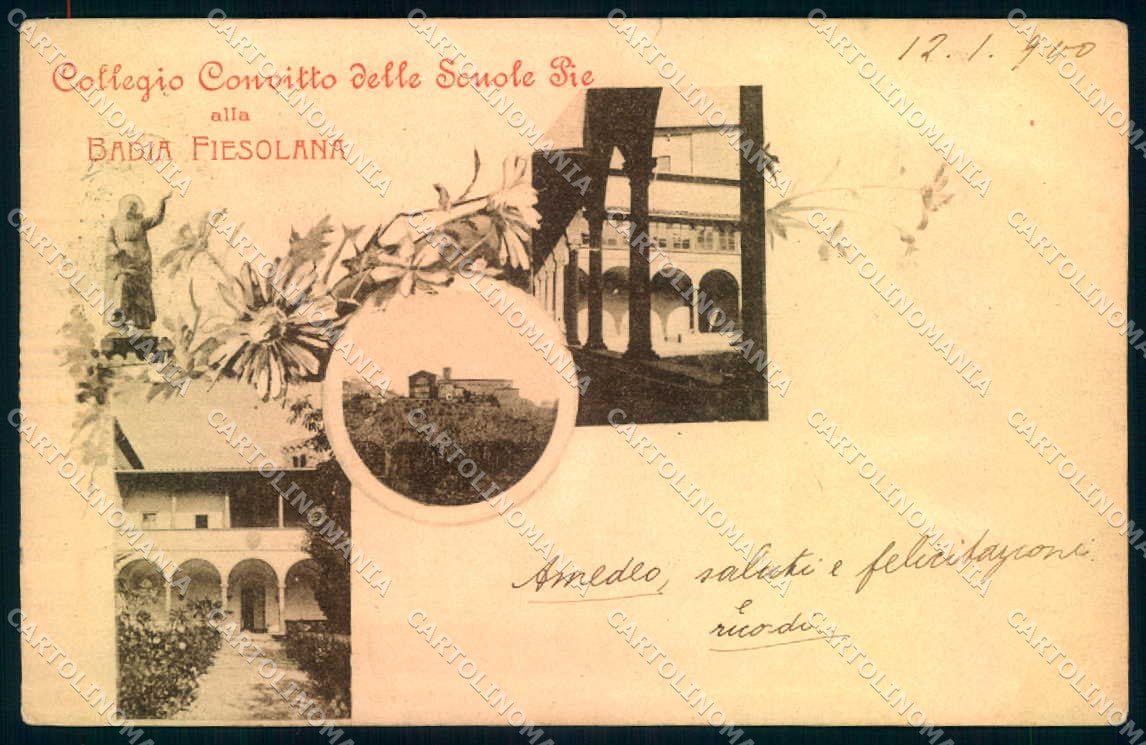 Firenze Badia Fiesolana Collegio Convitto Scuole Pie cartolina JK0463 – fronte