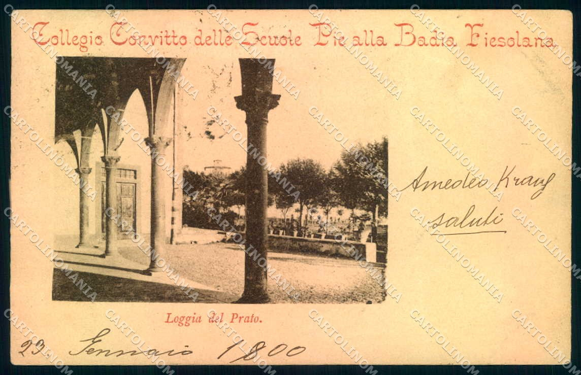 Firenze Badia Fiesolana Collegio Convitto Scuole Pie cartolina JK0468 – fronte