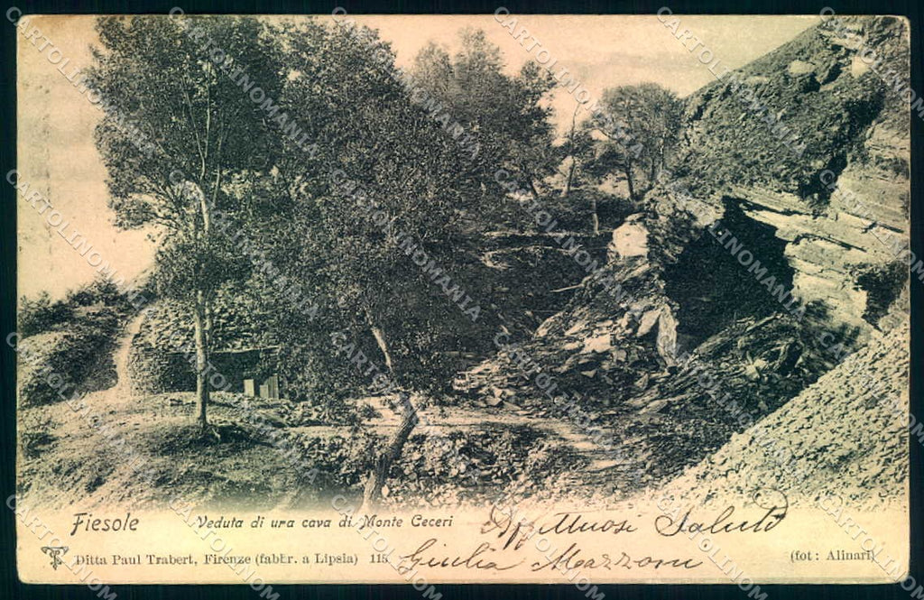 Firenze Fiesole Cava di Monte Ceceri Trabert 115 cartolina JK0470 – fronte