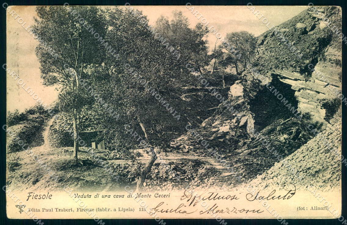 Firenze Fiesole Cava di Monte Ceceri Trabert 115 cartolina JK0470 – fronte