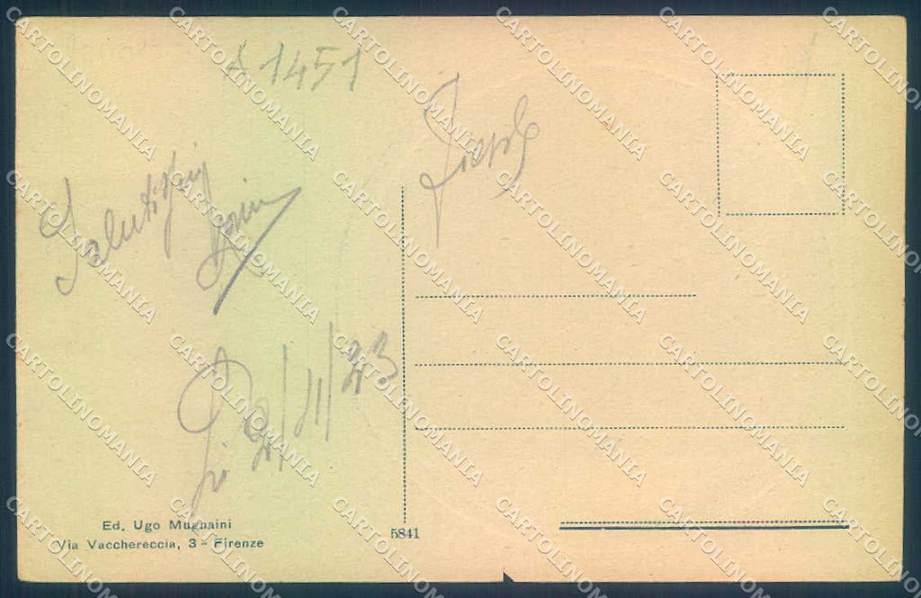 Firenze Fiesole Monumento Garibaldi STRAPPINO cartolina JK0474 – retro