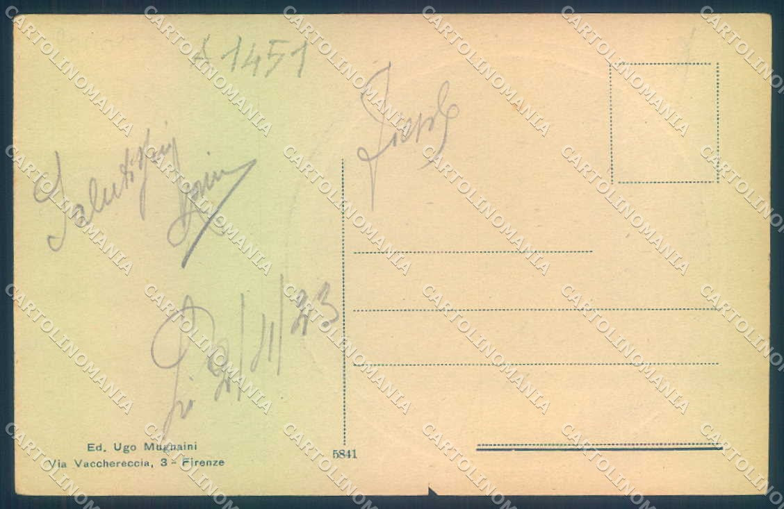 Firenze Fiesole Monumento Garibaldi STRAPPINO cartolina JK0474 – retro
