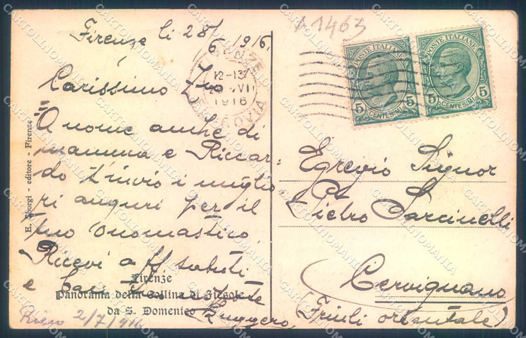 Firenze Fiesole San Domenico Sborgi cartolina JK0483 – retro