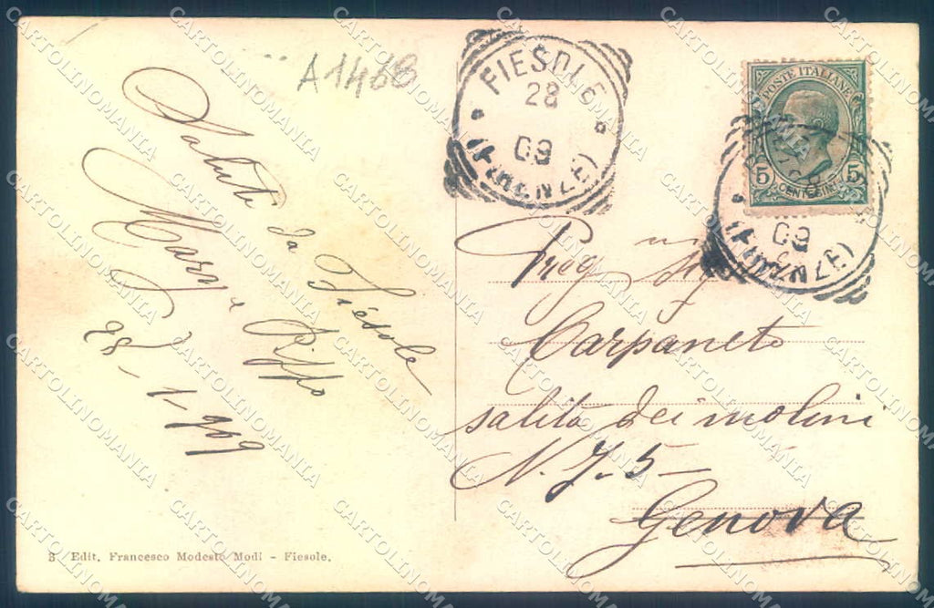 Firenze Fiesole Borg'Unto cartolina JK0487 – retro