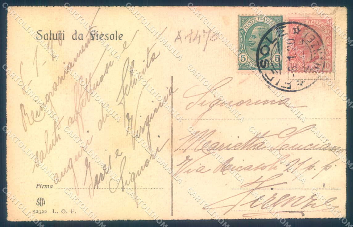 Firenze Fiesole saluti da Alterocca 52322 cartolina JK0489 – retro
