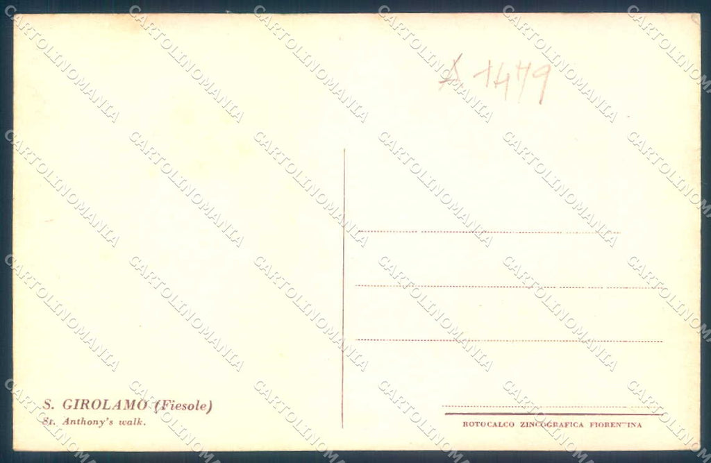 Firenze Fiesole San Girolamo cartolina JK0497 – retro