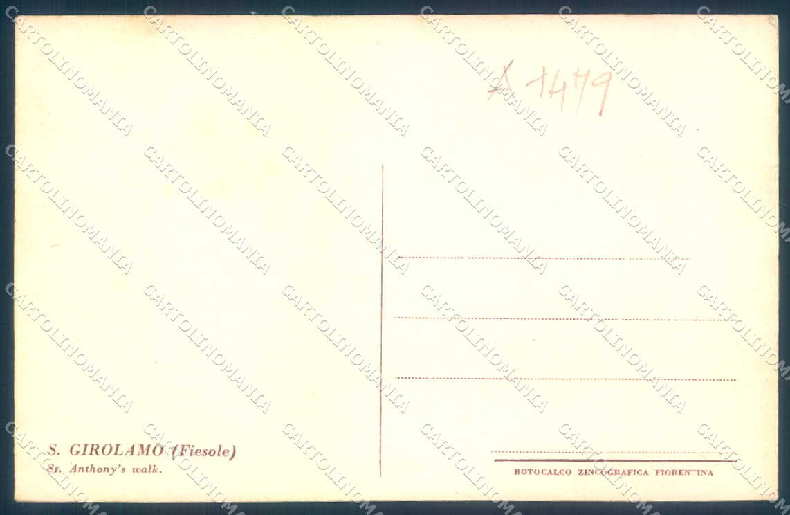 Firenze Fiesole San Girolamo cartolina JK0497 – retro