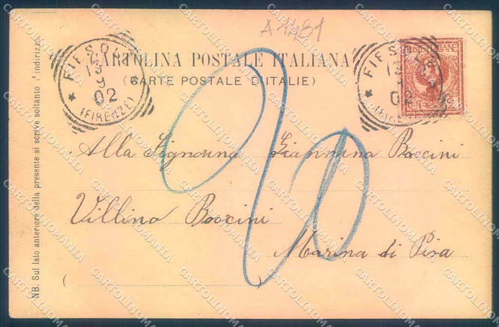 Firenze Fiesole Montefanna Pineider cartolina JK0499 – retro
