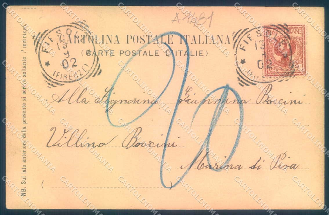 Firenze Fiesole Montefanna Pineider cartolina JK0499 – retro