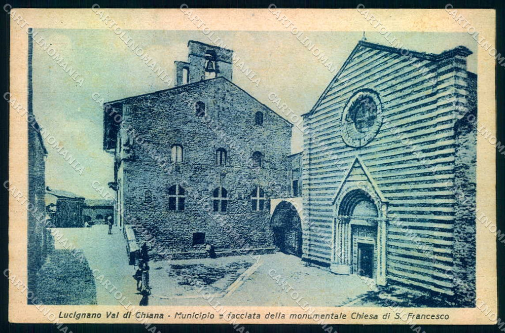 Arezzo Lucignano Chiesa San Francesco Municipio cartolina JK0520 – fronte