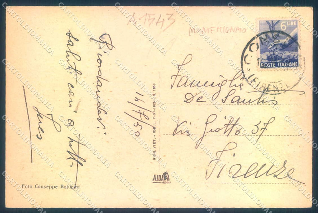 Firenze Consuma PIEGHINE cartolina JK0523 – retro