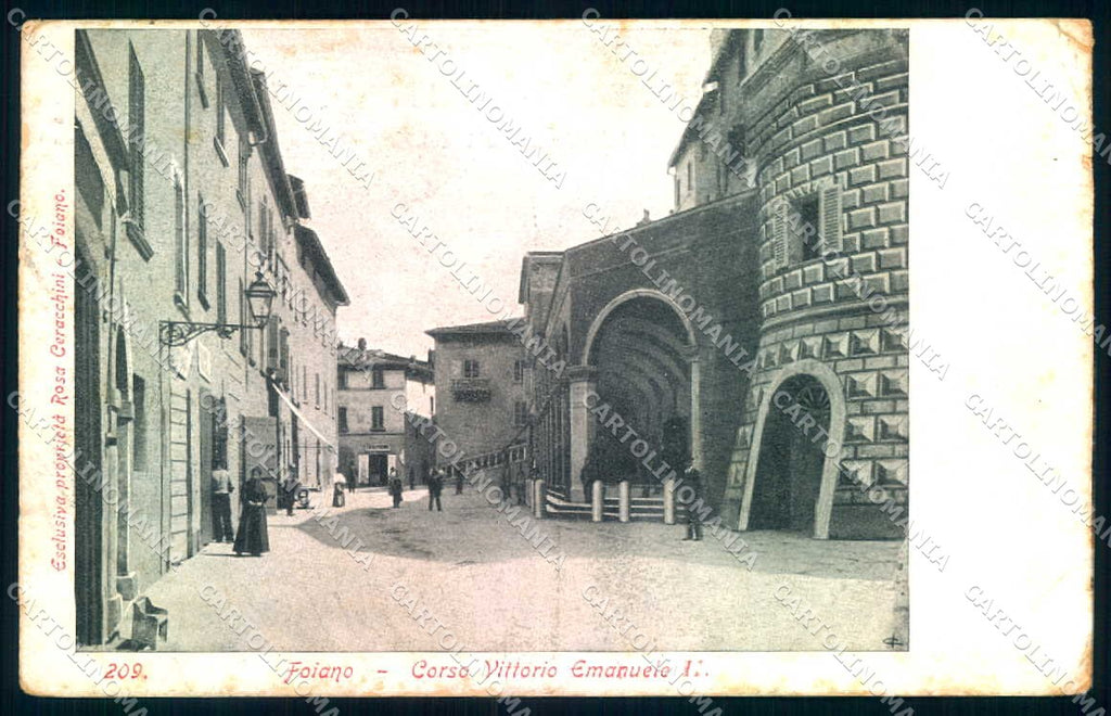 Arezzo Foiano della Chiana Corso Vittorio Emanuele II ABRASA cartolina JK0530 – fronte