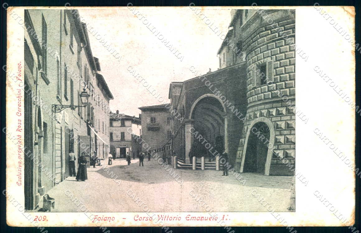 Arezzo Foiano della Chiana Corso Vittorio Emanuele II ABRASA cartolina JK0530 – fronte