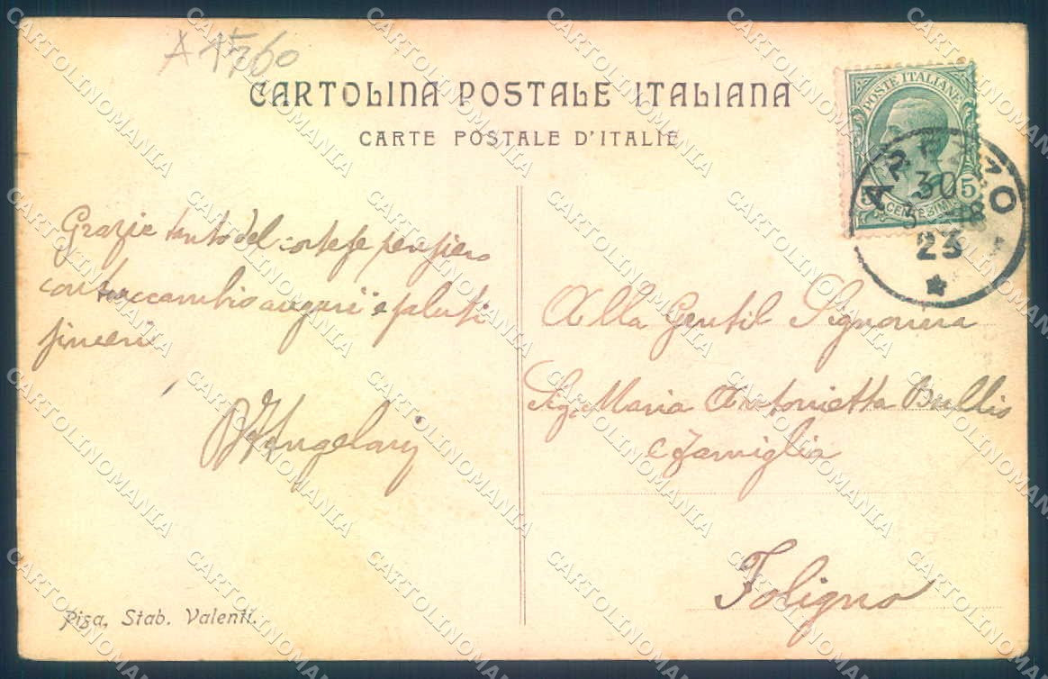 Arezzo Foiano della Chiana Corso Vittorio Emanuele II ABRASA cartolina JK0530 – retro