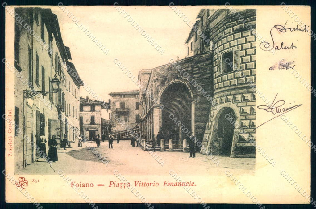 Arezzo Foiano della Chiana Piazza Vittorio Emanuele PIEGA cartolina JK0531 – fronte