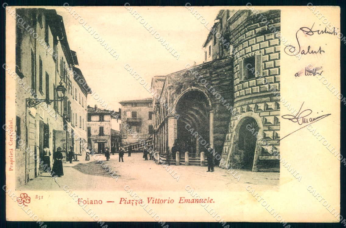 Arezzo Foiano della Chiana Piazza Vittorio Emanuele PIEGA cartolina JK0531 – fronte