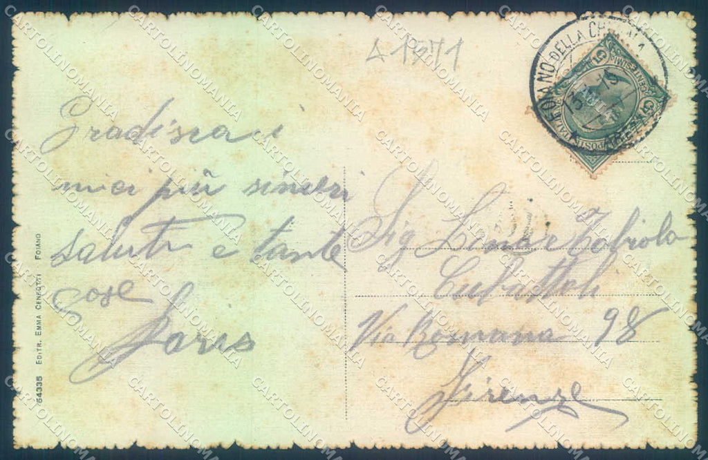 Arezzo Foiano della Chiana PIEGA cartolina JK0538 – retro