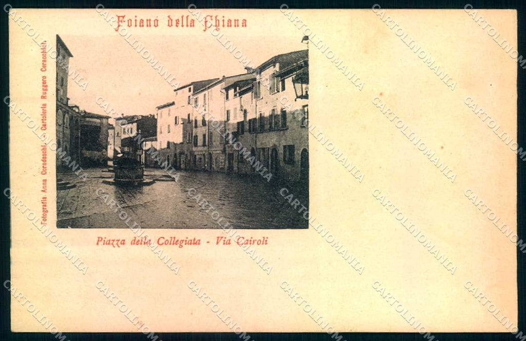 Arezzo Foiano della Chiana Piazza della Collegiata Via Cairoli cartolina JK0540 – fronte