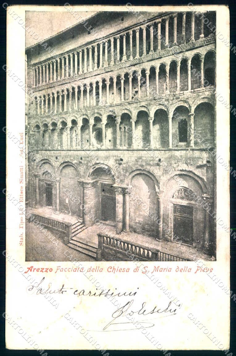 Arezzo Città Facciata Chiesa Santa Maria della Pieve cartolina JK0546 – fronte