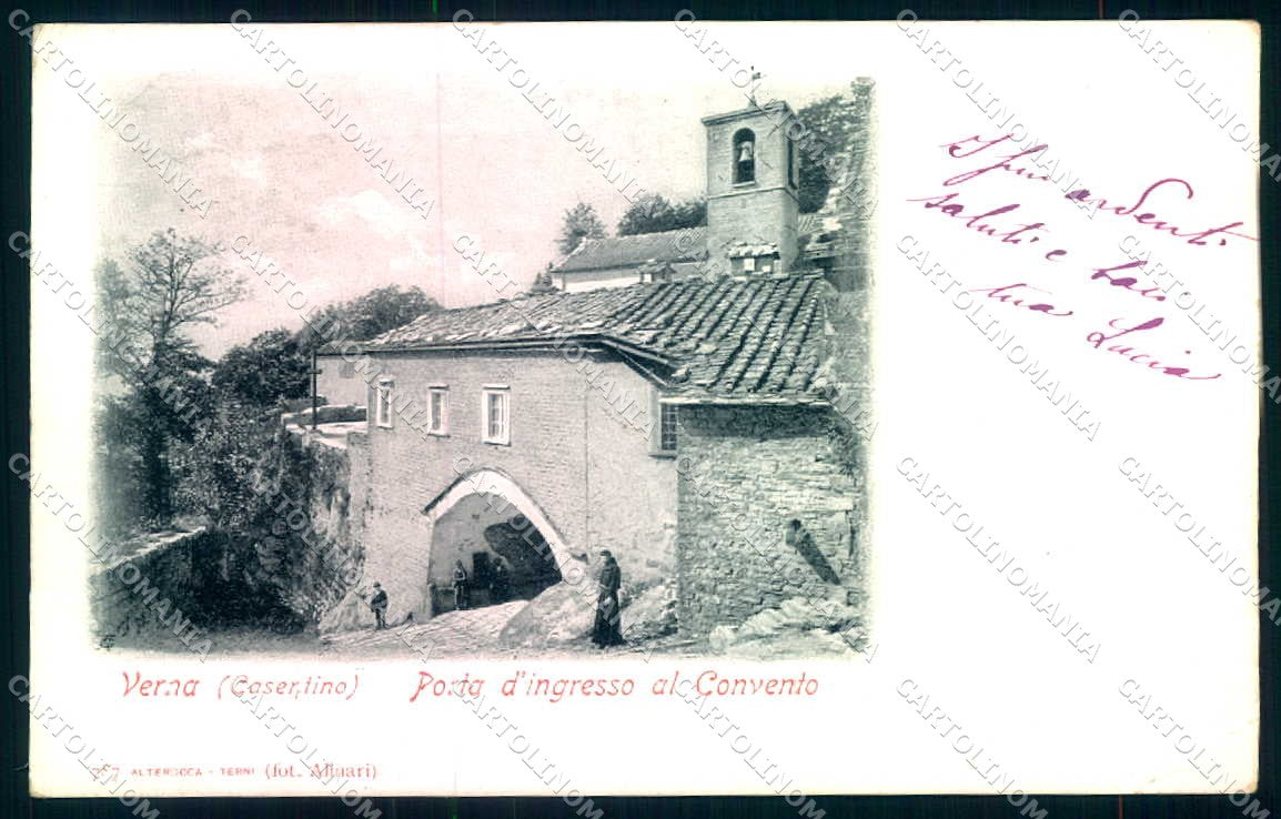Arezzo Verna Convento Porta Ingresso PIEGA ANGOLO Alterocca 787 cartolina JK0549 – fronte