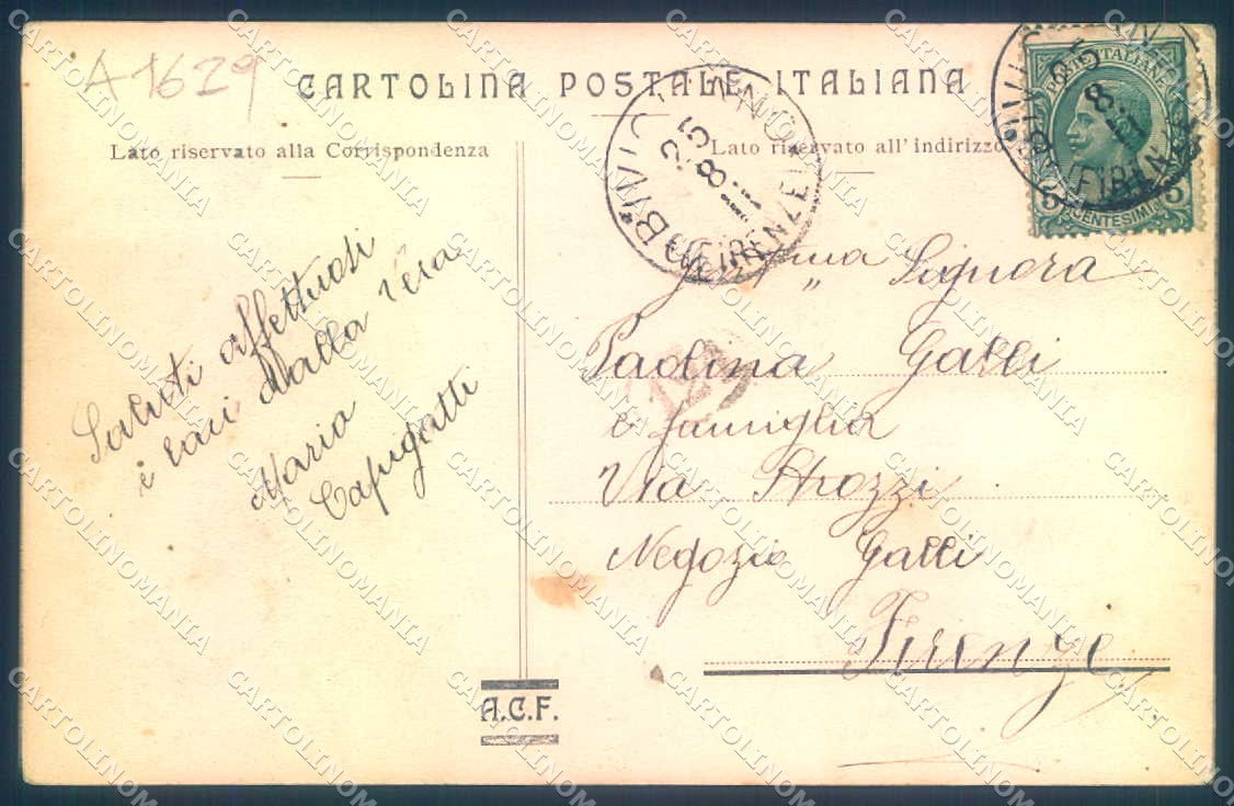 Firenze Città Ville del Lungo e Rastrelli cartolina JK0555 – retro