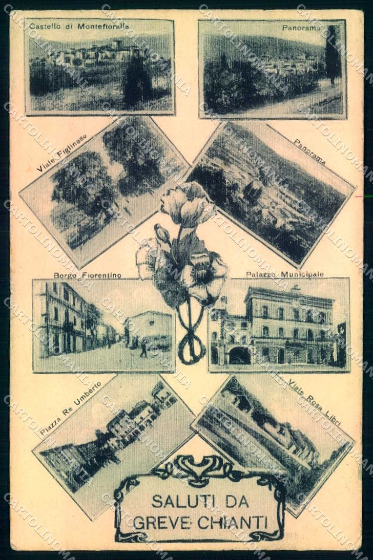 Firenze Greve in Chianti Castello Municipio saluti da cartolina JK0556 – fronte