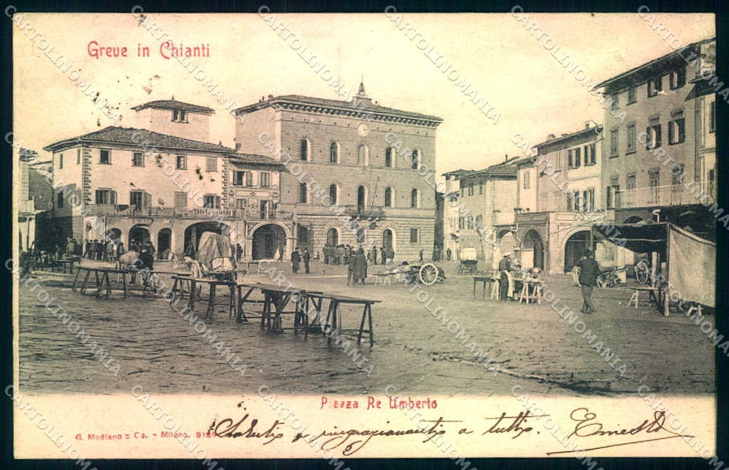 Firenze Greve in Chianti Piazza Re Umberto odiano 9186 cartolina JK0559 – fronte