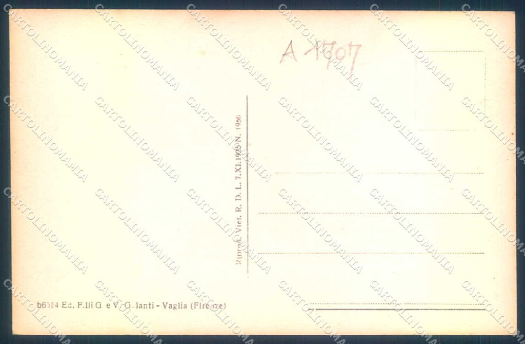 Firenze Vaglia Via Roma Ponte PIEGA cartolina JK0570 – retro