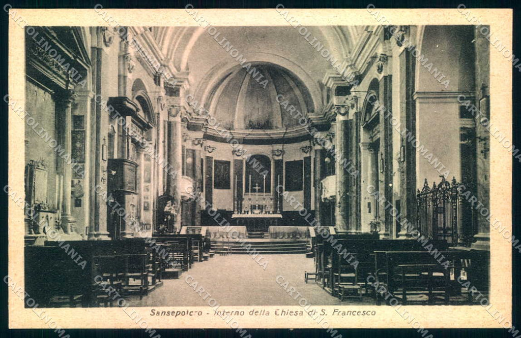 Arezzo Sansepolcro Chiesa San Francesco Interno cartolina JK0597 – fronte