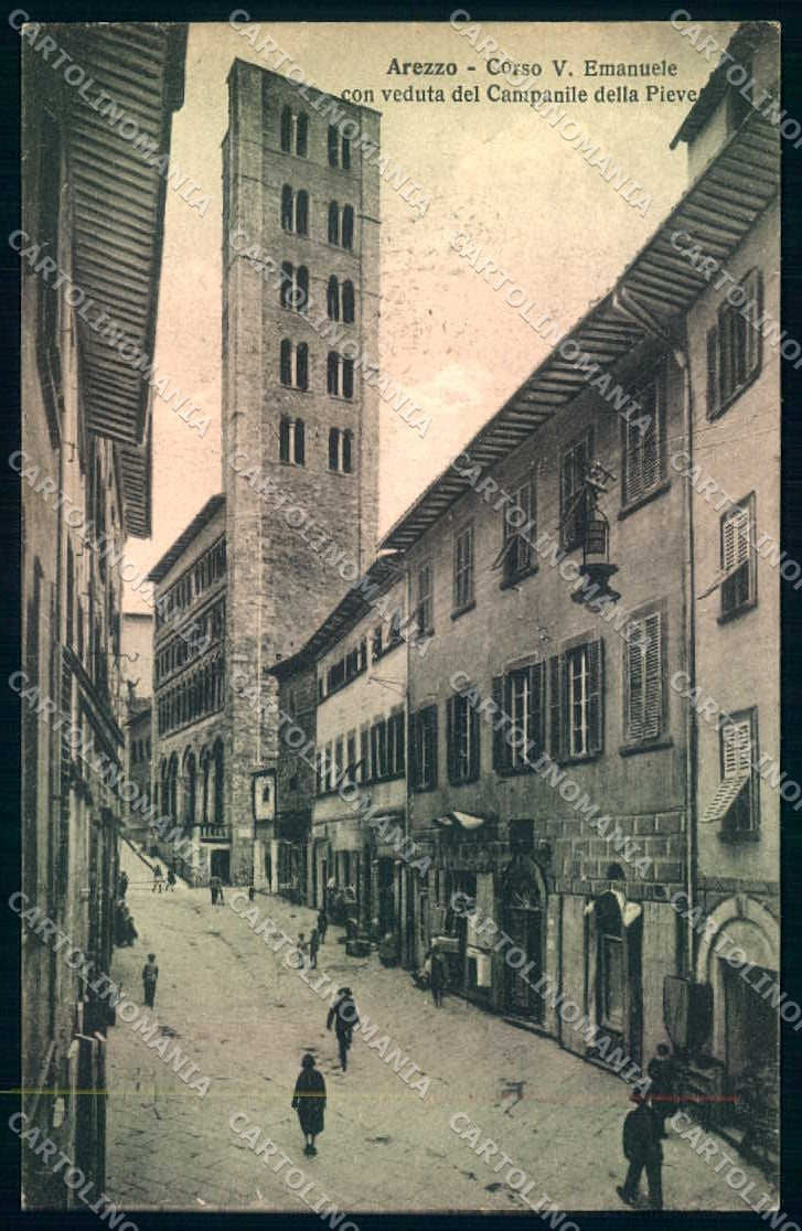 Arezzo Città Corso Vittorio Emanuele Chiesa S. Maria Pieve cartolina JK0604 – fronte