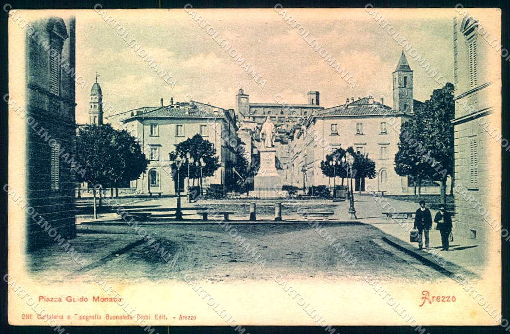 Arezzo Città Monumento Guido Monaco Piazza cartolina JK0619 – fronte