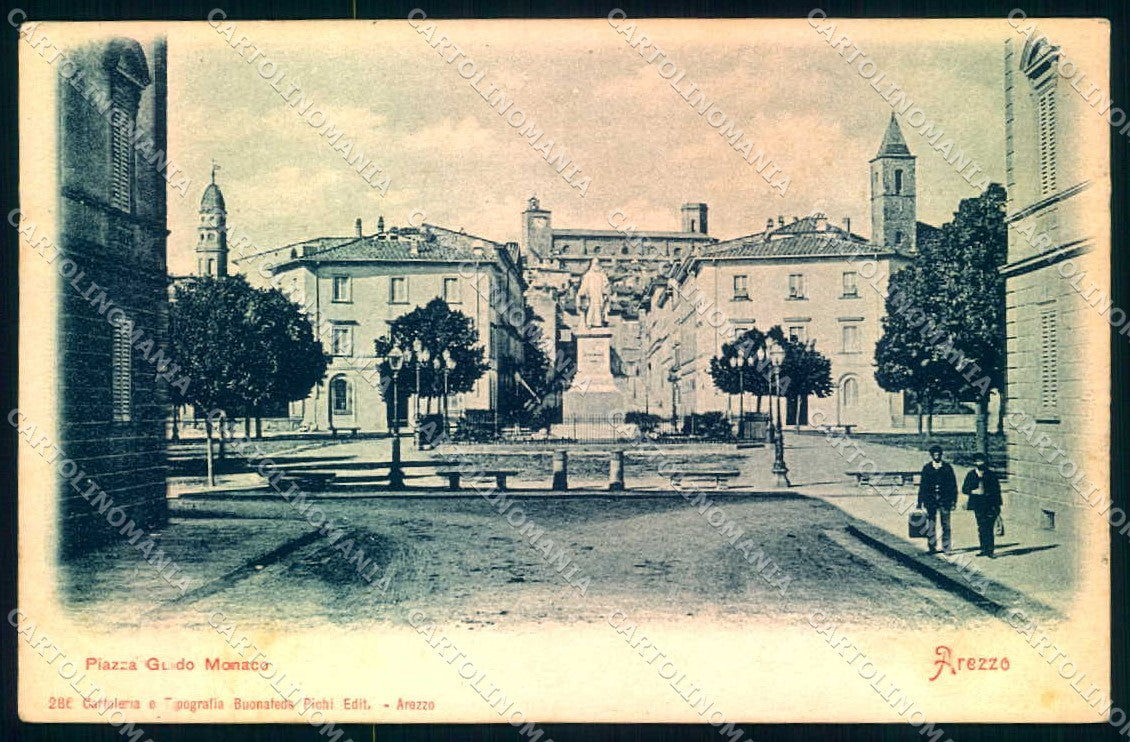 Arezzo Città Monumento Guido Monaco Piazza cartolina JK0619 – fronte