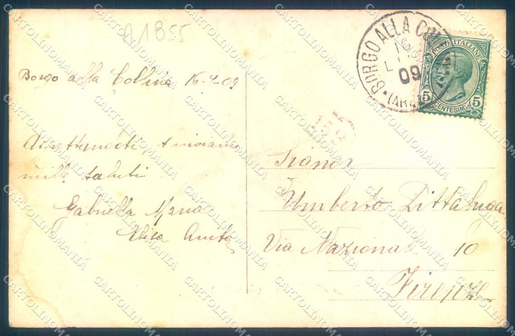 Arezzo Castel S. Niccolò Borgo Collina cartolina JK0636 – retro