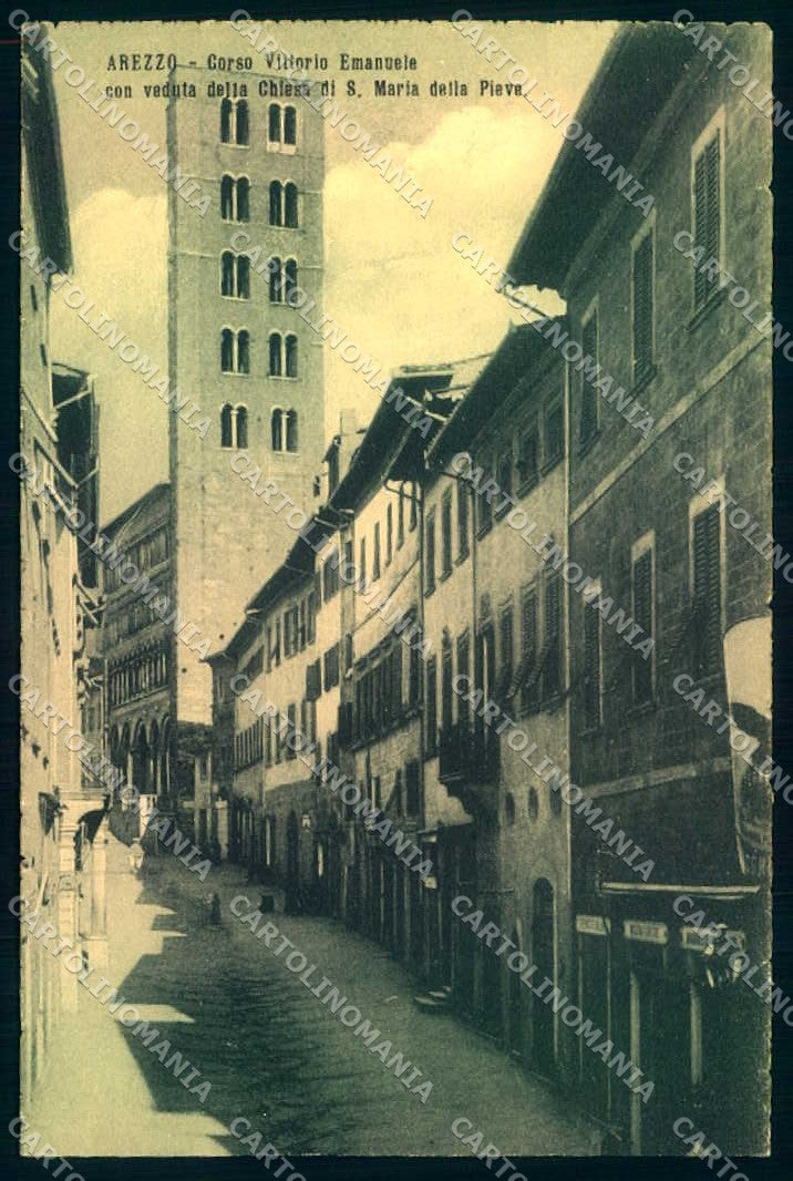 Arezzo Città Corso Vittorio Emanuele Chiesa S. Maria Pieve cartolina JK0644 – fronte