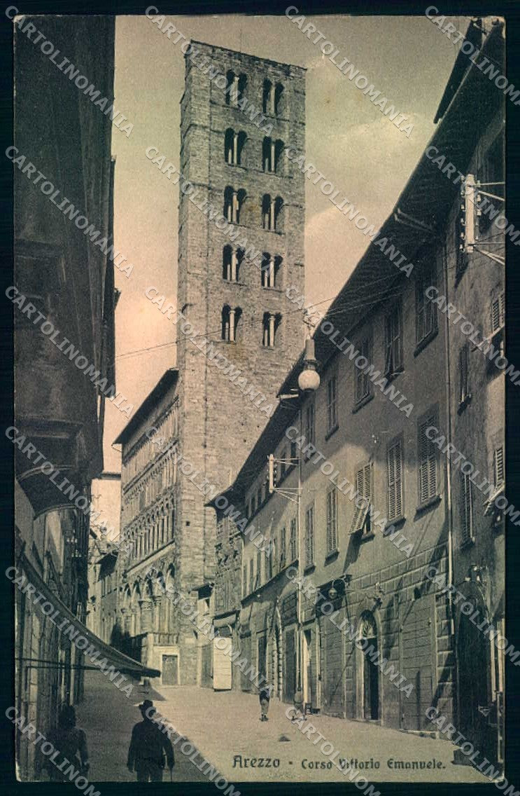 Arezzo Città Corso Vittorio Emanuele Chiesa S. Maria Pieve cartolina JK0647 – fronte