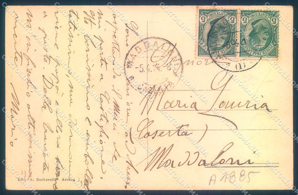 Arezzo Città Corso Vittorio Emanuele Chiesa S. Maria Pieve cartolina JK0647 – retro