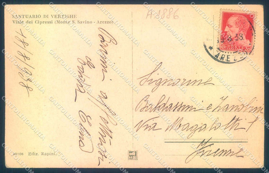 Arezzo Monte San Savino Santuario Vertighe Modiano 35106 cartolina JK0648 – retro
