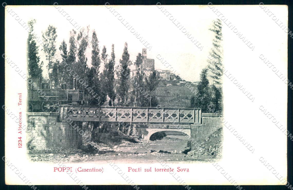 Arezzo Poppi Treno Ponte Torrente Sova Alterocca 1234 cartolina JK0653 – fronte