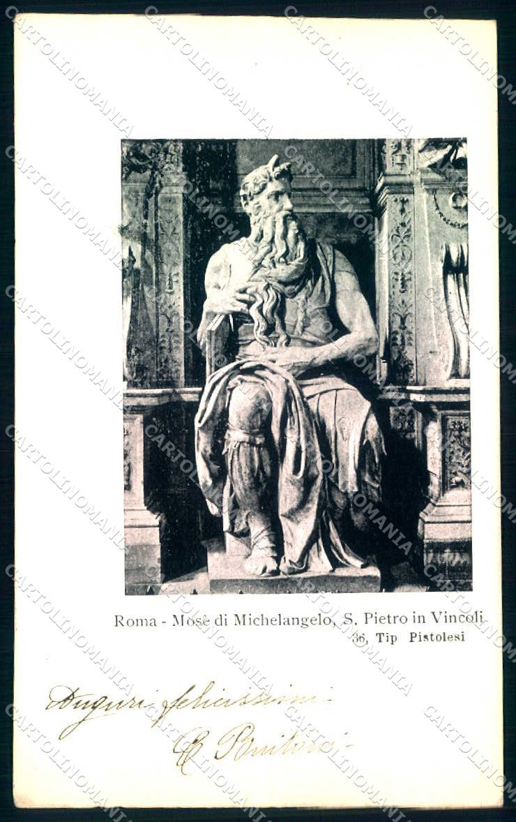 Roma Città San Pietro in Vincoli Mosè Michelangelo cartolina JK0655 – fronte