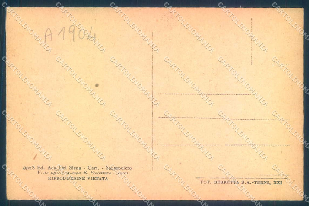 Arezzo Sansepolcro Piazza Garibaldi Chiesa cartolina JK0657 – retro