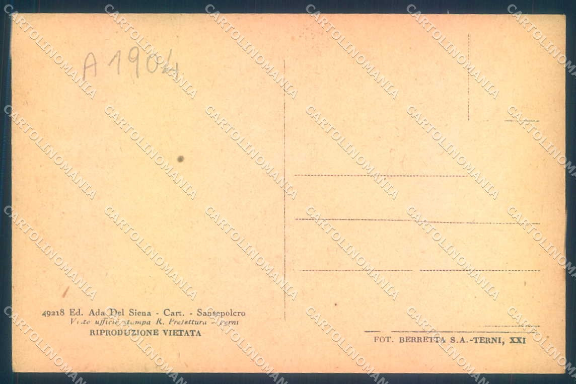 Arezzo Sansepolcro Piazza Garibaldi Chiesa cartolina JK0657 – retro