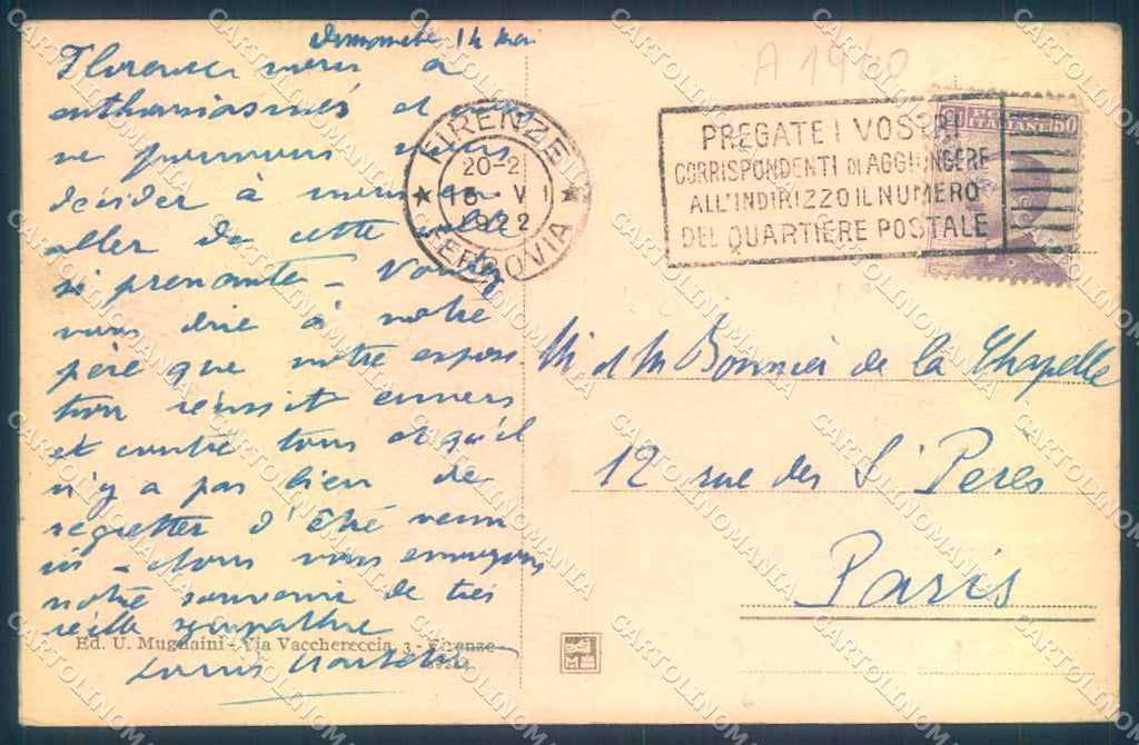 Firenze Vallombrosa Grande Albergo La Foresta Modiano 89256 cartolina JK0665 – retro